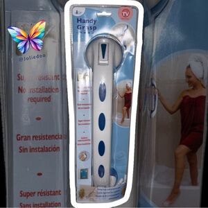 Handy Grasp Blue and White Bath Handle ~17” long NWT